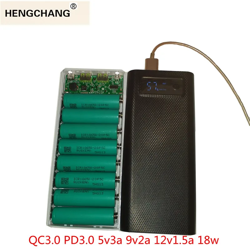 

power bank 18650 case diy QC3.0 Power Bank 5V 9V 12V DIY Battery Fast Charger Box shell quick charge PD2.0 3.0 18w