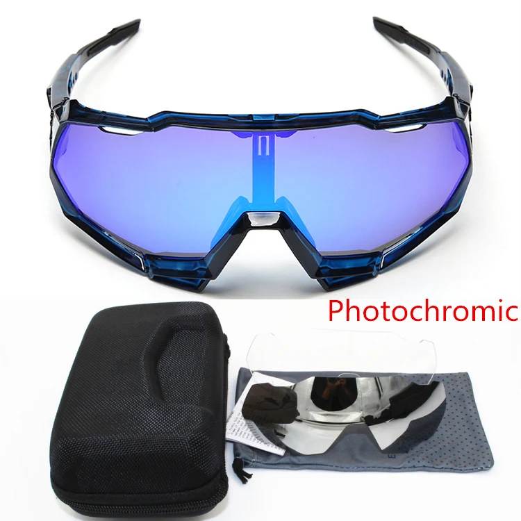 

100% speedtrap Photochromic SL Brand Base Sports Bicycle Sunglasses Gafas ciclismo Cycling Glasses Eyewear 3 lens Peter Sagan