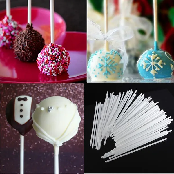 

100Pcs 15cm Pop Sucker Sticks Cake Paper Lolly Lollipop Candy Chocolate DIY Modelling Mould Mold e020