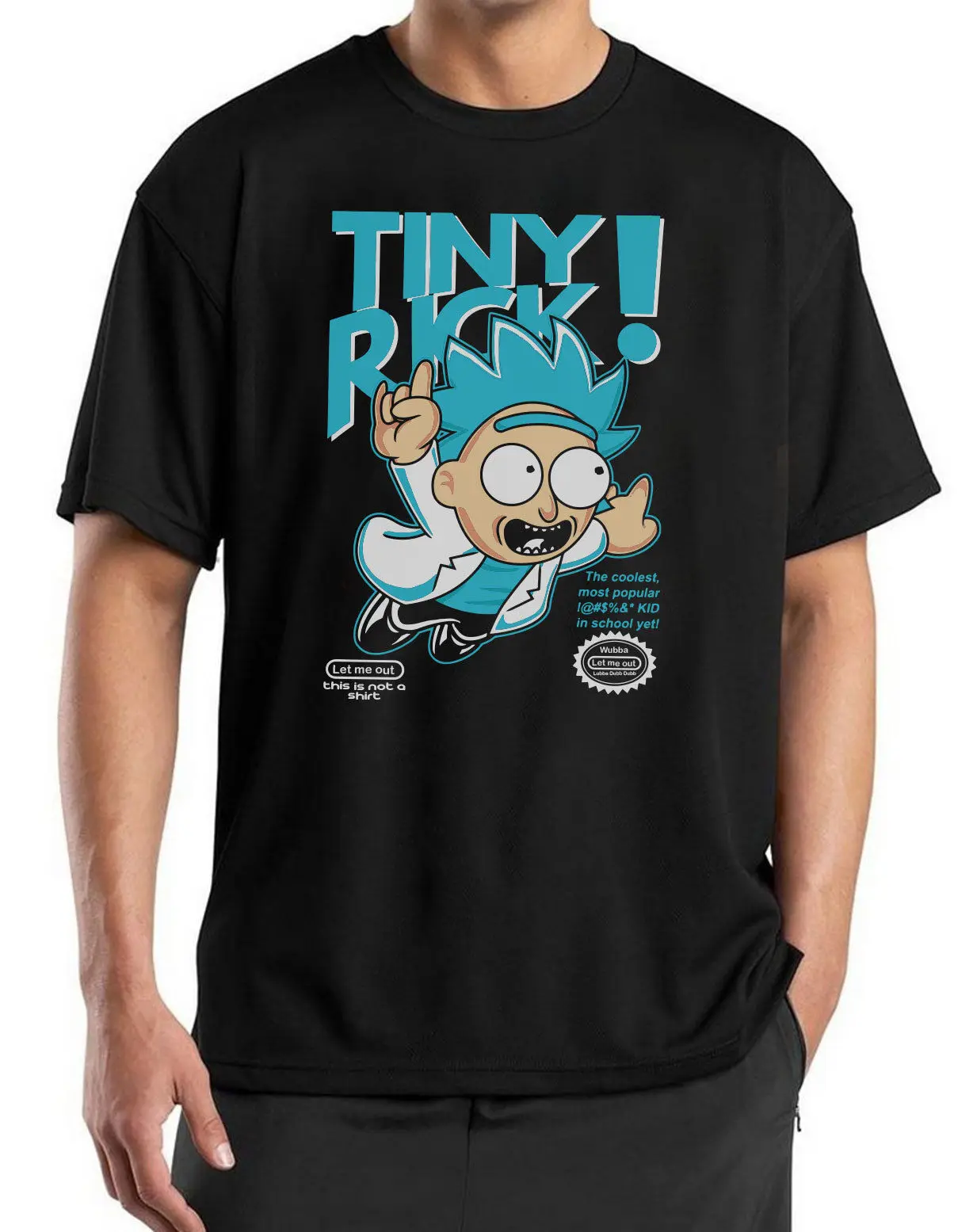 

TINY RICK! Mens Comedy Black T-shirt - Rick & Morty Inspired T-shirt Cartoon t shirt men Unisex New Fashion tshirt