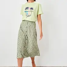 Trendyol мята Узорчатая юбка TWOAW20ET0020