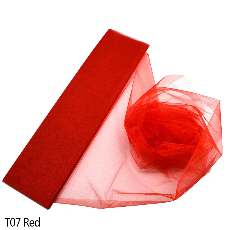 5 м/10 м 48 см хрустальный Тюль в рулоне, прозрачная органза, тюль для дома, свадебное украшение арки, Детская душевая юбка-пачка «сделай сам», рубашка, ремесло - Цвет: Red