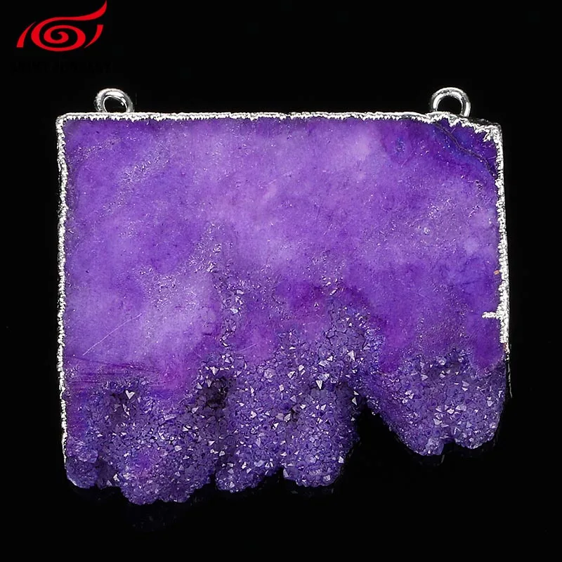 druzy slice pendant connector (14)