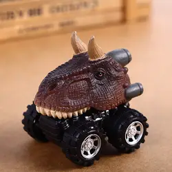 Творческий мини динозавров автомобиля ветра до автомобиля Игрушечные лошадки для Обувь для мальчиков смешно тянуть назад автомобиль