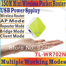[Китайская прошивка] Портативный мини TP-LINK 150 Мбит/с беспроводной маршрутизатор AP ретранслятор, 150 м N мини-маршрутизатор, 802.11b/n/g