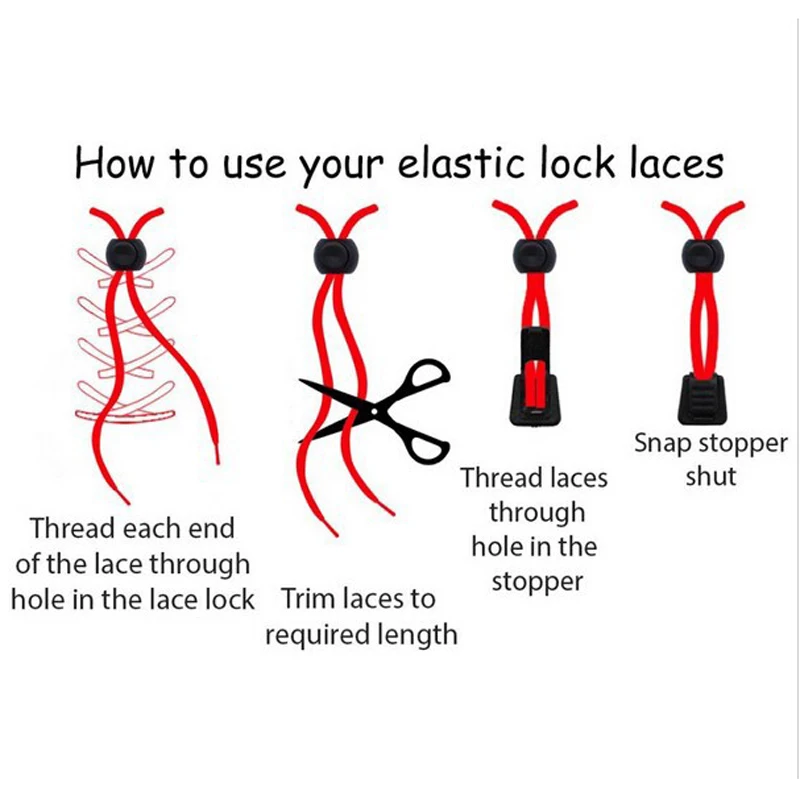 JUP 1 Pair Fast Wear Lazy Adult Child Shoes Laces Locking Elastic Shoestring Running Jogging Triathlon Footwear Fitness Shoelace