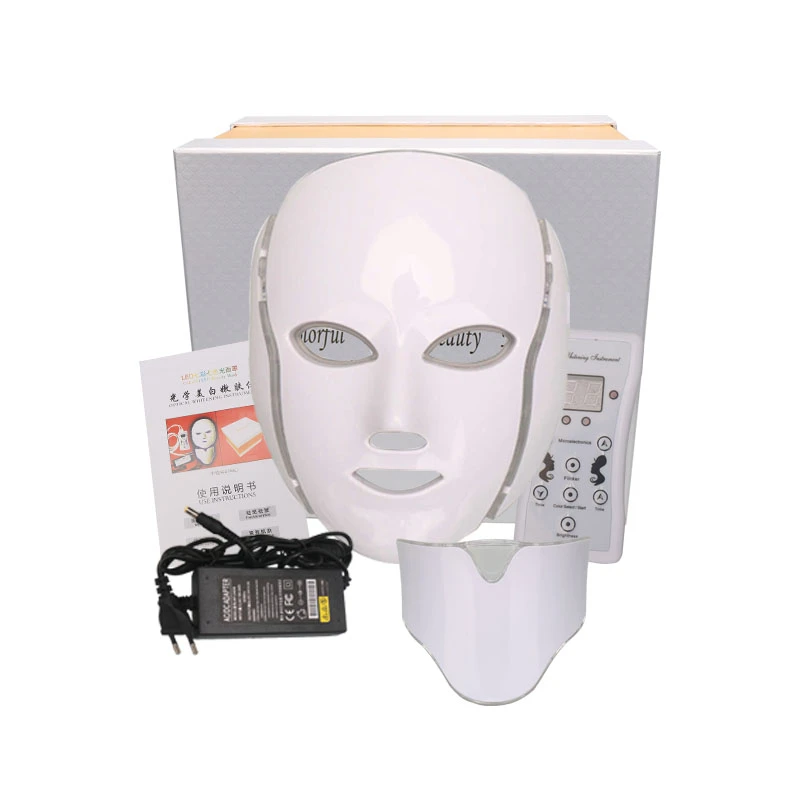 7 Color LED Facial Neck Mask With EMS Microelectronics LED Photon Mask