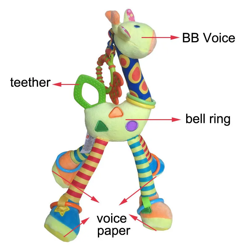 Детский Прорезыватель Жираф радио-няня игрушки подарок автомобильное сиденье Игрушки для малышей плюшевые игрушки