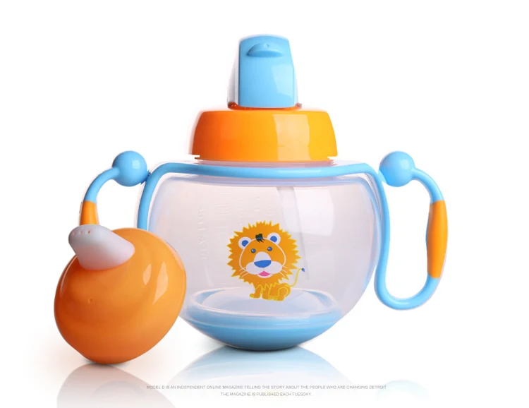 

1 Set Of Kids Feeding Sippy Mug Infant Tumbler Training Cup For Baby Boy And Girl BPA Free Phthalate free Blue Purple Color