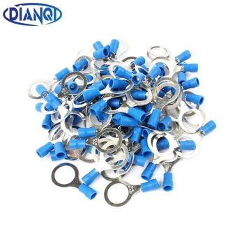 

DIANQI RV2-12 Blue Ring insulated terminal 100PCS/Pack suit 1.5-2.5mm cable Crimp Terminal Cable Wire Connector RV2.5-12 RV