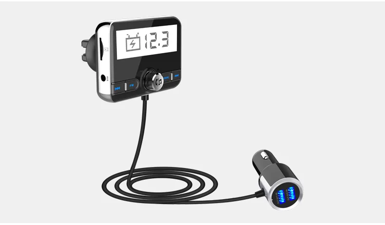 ANLUD Bluetooth Car Kit FM Transmitter Wireless Car AUX Modulator Car Mp3 Player Handsfree Dual USB Car Charger LCD Display (25)