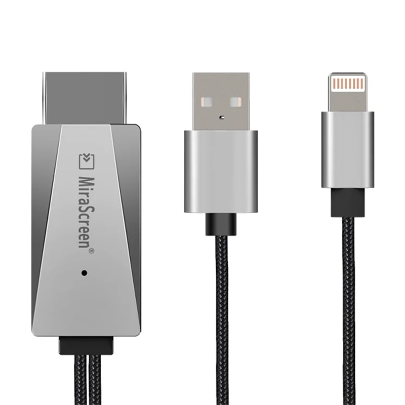 Mirascreen USB к HDMI кабель дисплея для освещения к HDMI кабель для apple ios телевизионный HD кабель для iphone X iphone 8 7 6 5 ipad ipod