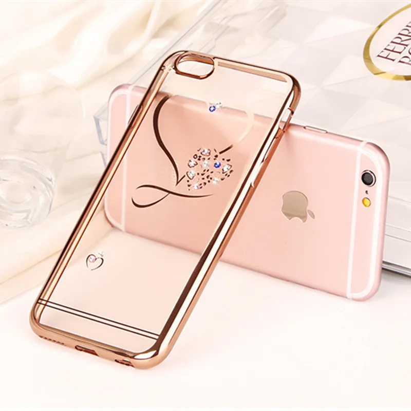 For iPhone 6 Case Ultra Thin Clean Soft TPU Crystal Phone Cases Rose Plating Glitter Diamond Cover For iPhone 6s 6 Plus 7 Plus For iPhone 6 Case Ultra Thin Clean Soft TPU Crystal Phone Cases Rose Plating Glitter Diamond Cover For iPhone 6s 6 Plus 7 Plus