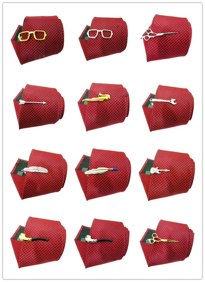 

Fashion Jewelry Cute Beard Ties Clips Gentlemen Classy Necktie Tie Bar Clasp Clip Pin Anchors Fishhook Feather Tie free shipping