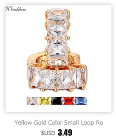 4Colors Five Petal Flower Paved Pear CZ Crystals Huggies Small Hoops Earrings for Women Yellow Gold Color Jewelry New