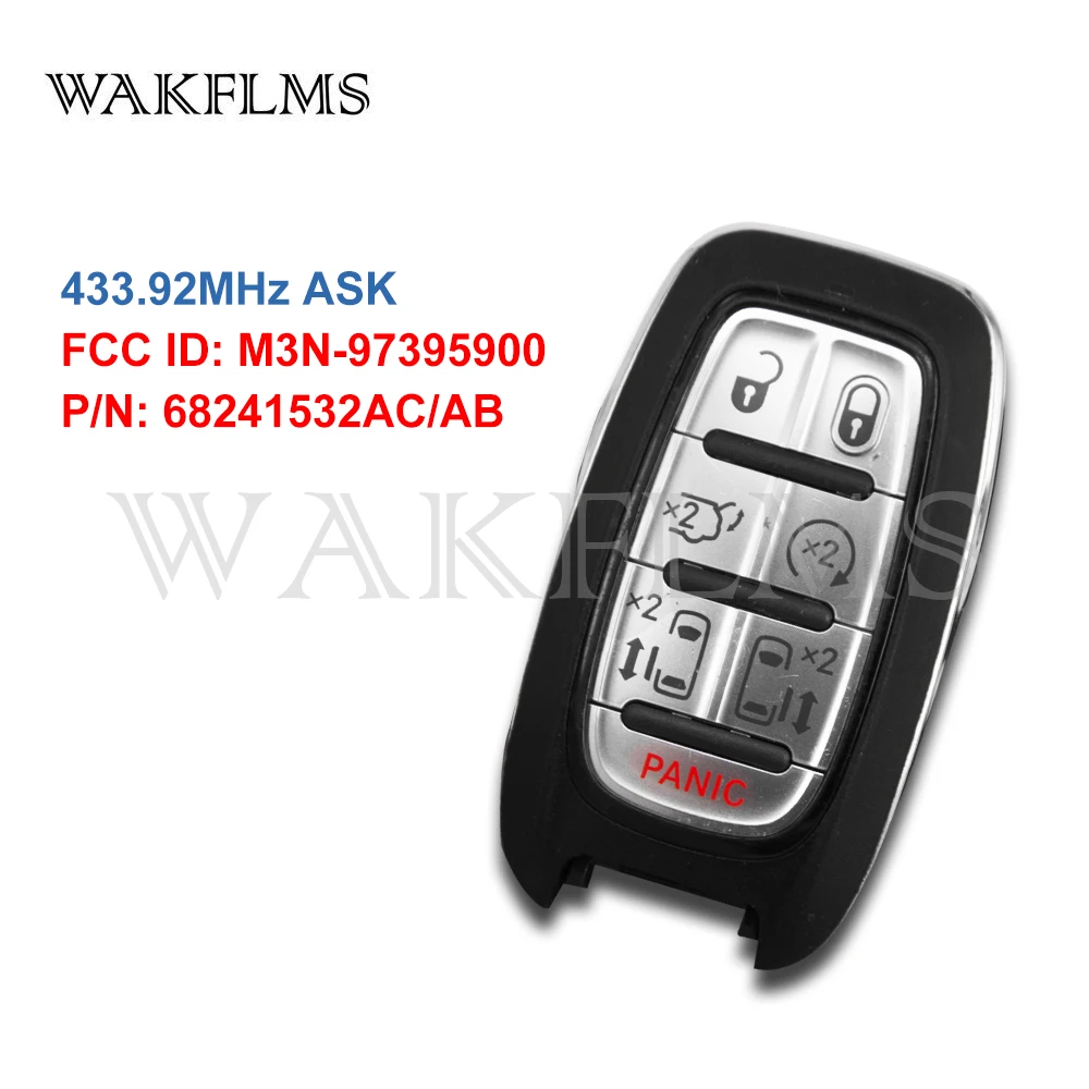 

7btns OEM Smart Remote Car Key for Chrysler Pacifica 2017 2018 2019 Keyless Entry 433.92MHz M3N-97395900 68241532AC/AB OEM