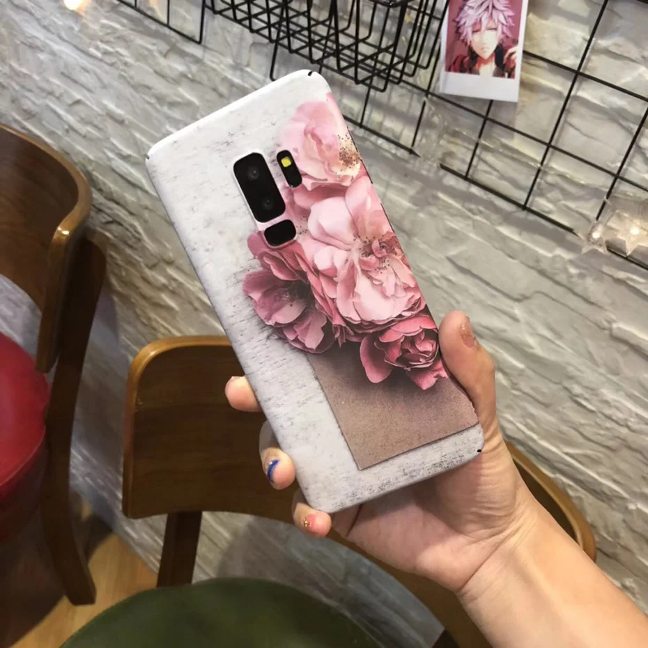 YAMIZOO S9 Case For Galaxy S9 Phone Cases Shockproof Hard Flower Note 8 9 S8 S7 Edge Case, For Samsung Galaxy S9 Plus Case Cover (11)