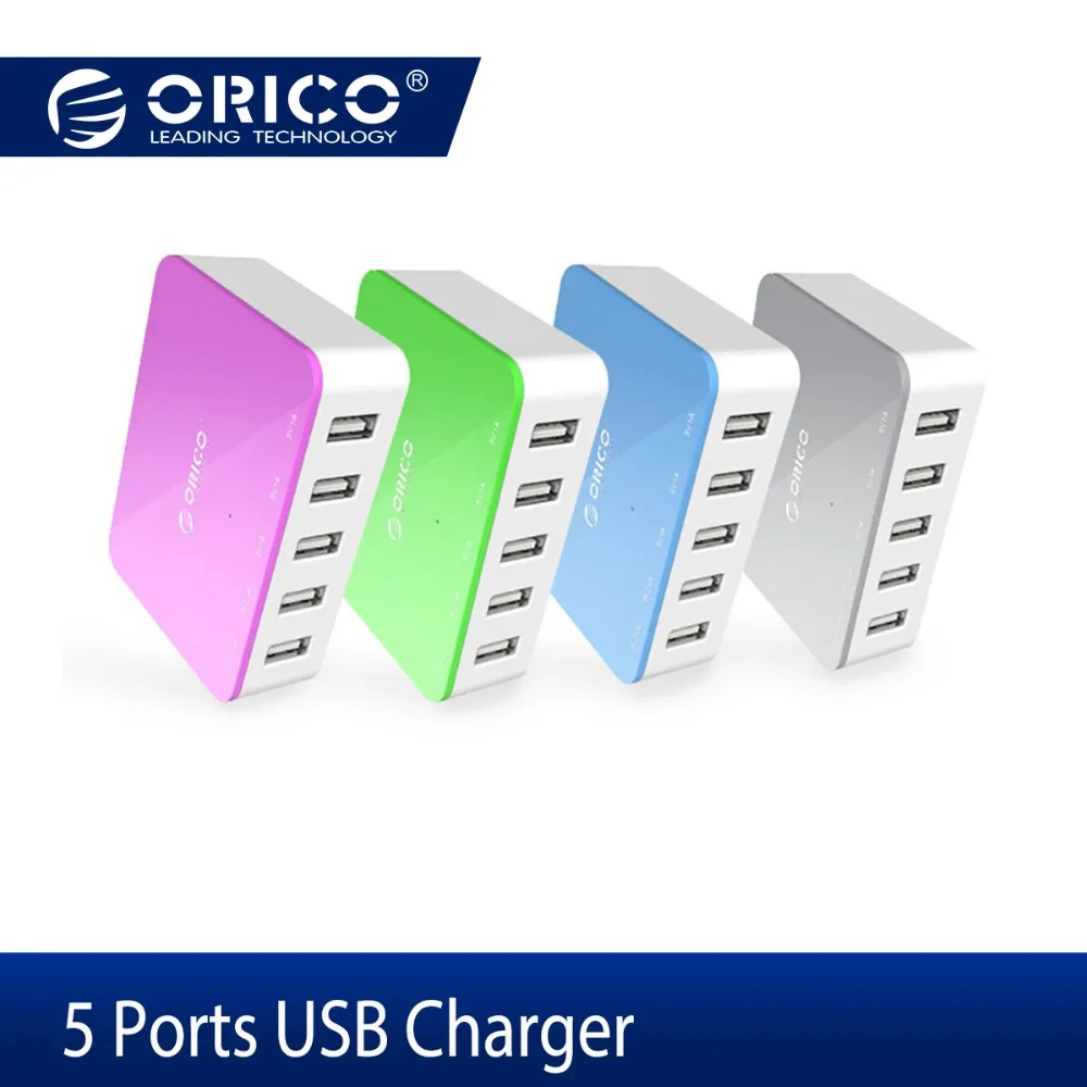 

ORICO CSA-5U USB Charger 5 Ports Smart Phone Charger Desktop Charger Charging for Samsung Xiaomi Huawei Mobile Phone Tablet