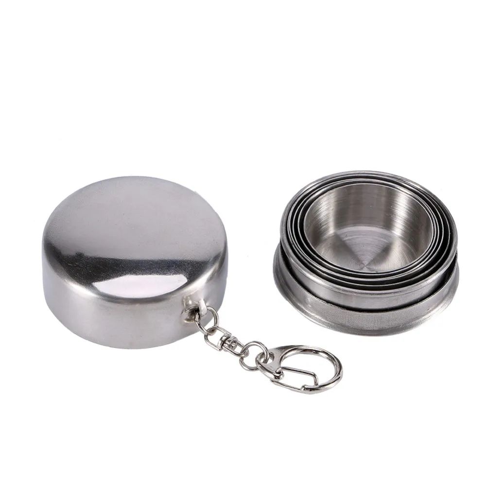 Logicstring 60ml Stainless Steel Telescopic Cup Portable Outdoor Travel Cup Camping Folding Collapsible Cup Home Accessories