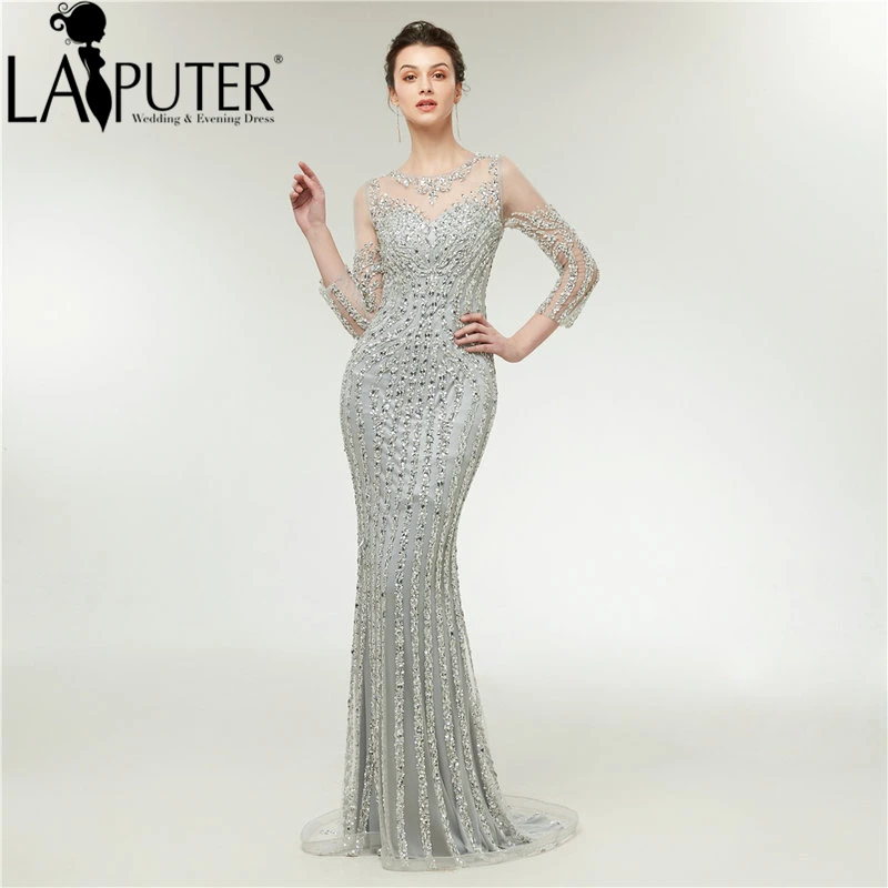 silver evening dresses formal