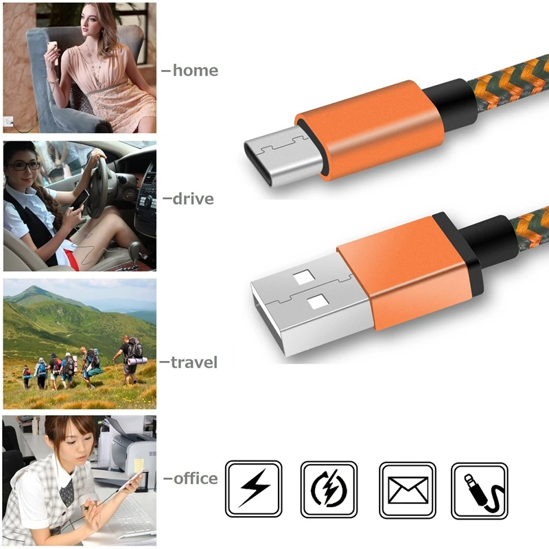 Кабели для мобильных телефонов 2 м 3 USB Тип C кабель быстрой зарядки шнур