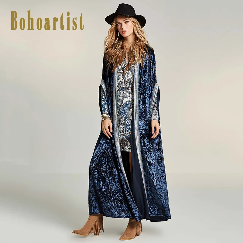 Bohoartist Winter Women Long Coat Women Bohemian Cardigan Trench Coat