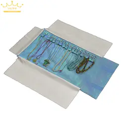 Модная ткань Небесно-Голубой Цвет Блеск показ хранилища ювелирных украшений мешочек для украшений коробка ожерелье заклепки Подвеска