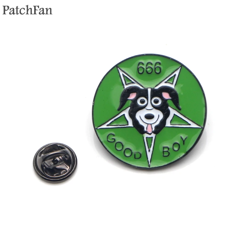 

Patchfan Mr Pickles dog Zinc tie cartoon Funny Pins backpack clothes brooches for men women hat decoration badges medals A1839