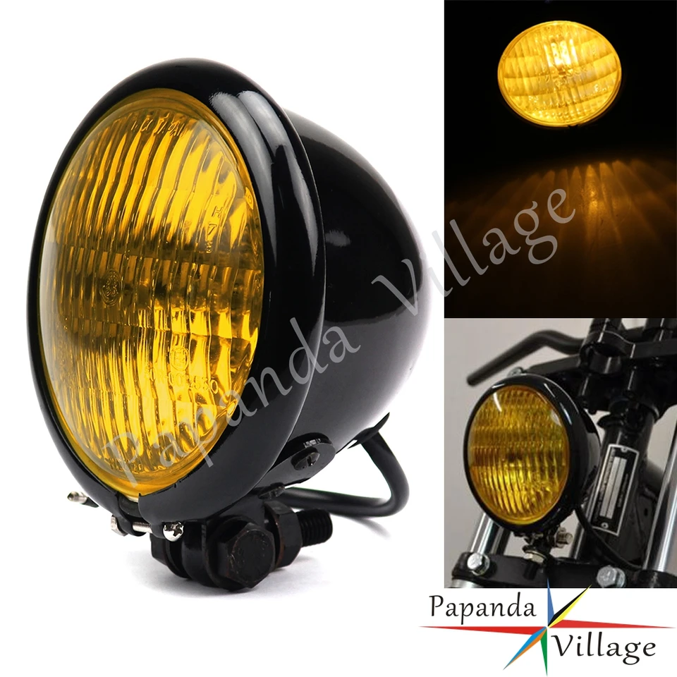 12V H4 35W Motorfiets Koplamp HID Hi - Lo Beam Licht Lamp Amber Halogeen Lamp