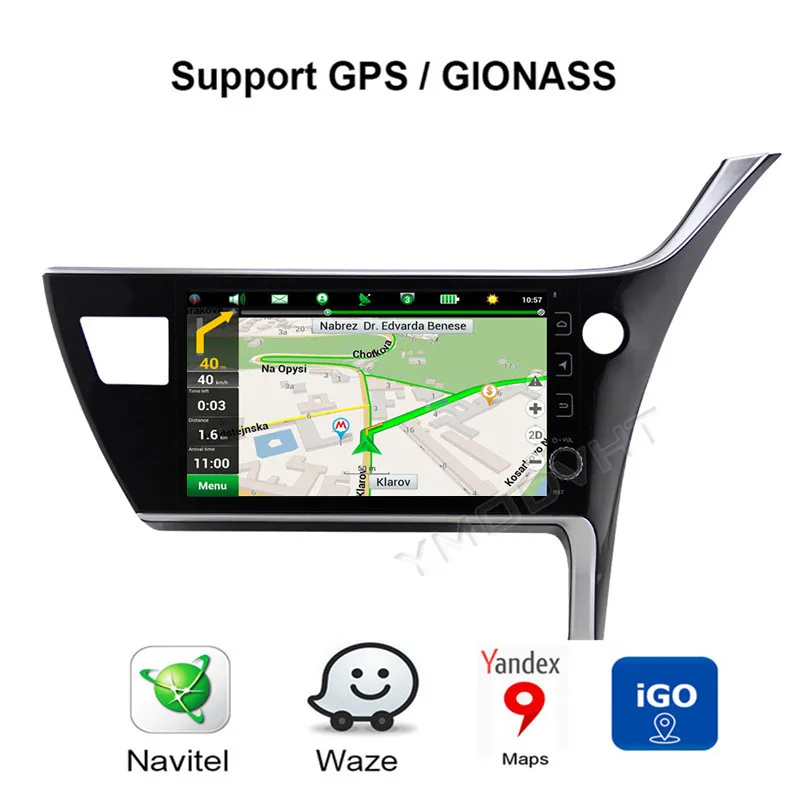 Sale YMODVHT 9inch 4GB+64GB Android 9.0 Car DVD Radio for Toyota corolla 2017 2018 Right driving Car Stereo GPS Navigation Multimedia 1