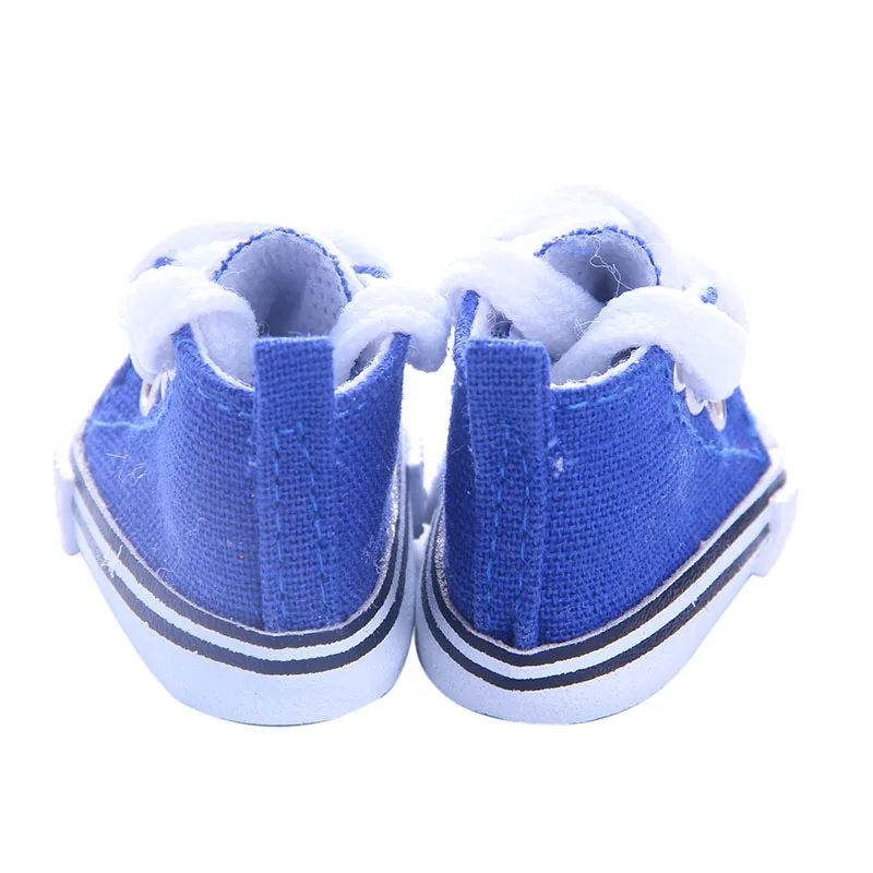 Новое поступление; синяя парусиновая обувь с кружевом для куклы wellie wishers 14,"(только обувь