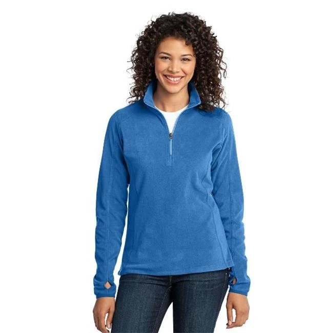 Port Authority L224 Ladies Microfleece 1 by 2-Zip Pullover Light Royal - Extra Small