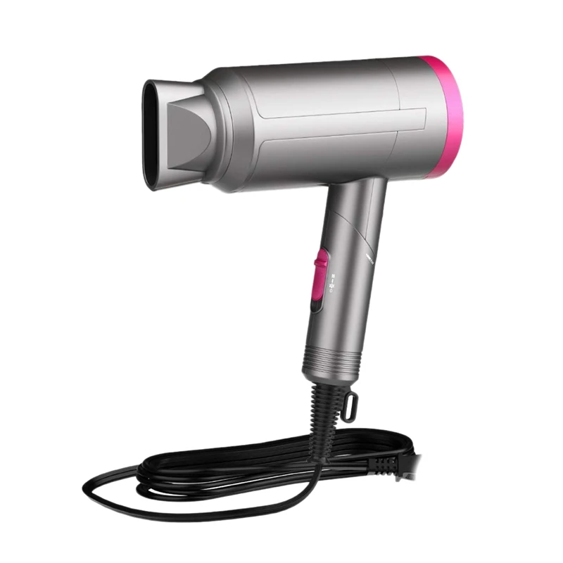 HOT！-Portable Folding Hair Dryer Radiation Free Ionic Infrared Low Noise Compact Blow Dryer Best For Pregnancy Kids Use - Цвет: Silver EU