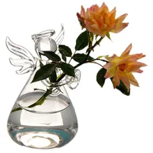 Новая Милая стеклянная ваза в форме ангела, Цветочная подставка для растений, подвесная ваза для офисного стола, декор для водяного цветка, вазы для растений