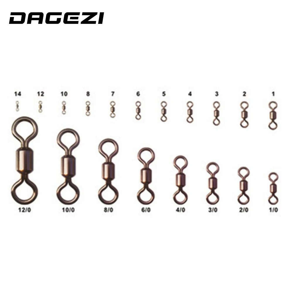 DAGEZI 100 шт./лот американское поворотное кольцо 8 рыболовных снастей