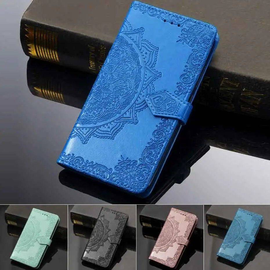 

PU Leather Flip Phone Case For OPPO A5 6.2" Wallet Case For OPPO A5 Cover Luxury 3D Embossed Mandala Case Coque