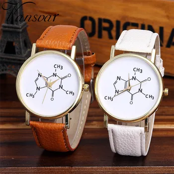 

Vansvar Brand Fashion Chemistry Caffeine Molecules Watch Unique creativity Wrist Watches Leather Quarzt Watches Relogio 2019 Q