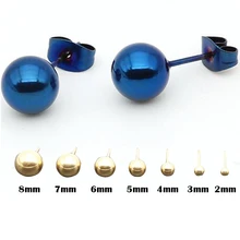 2 шт 0,8 мм синяя Роза золото хирургическая нержавеющая сталь шариковые серьги-гвоздики панк ухо Козелок Уха Имитация пирсинга конус для мужчин и женщин