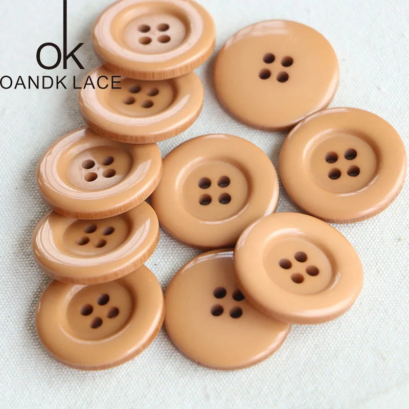 28MM 10Pcs/set Retro Resin Coffee Button Decor For Sewing Crafts Clothes Coat DIY Muppet Decorative Accessories 4 Holes | Дом и сад