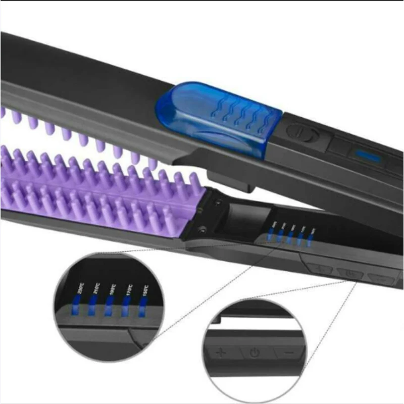 Ushow пара Функция выпрямитель для волос rron Турмалин Керамика выпрямления волос Утюг с светодиодный резервуар для воды