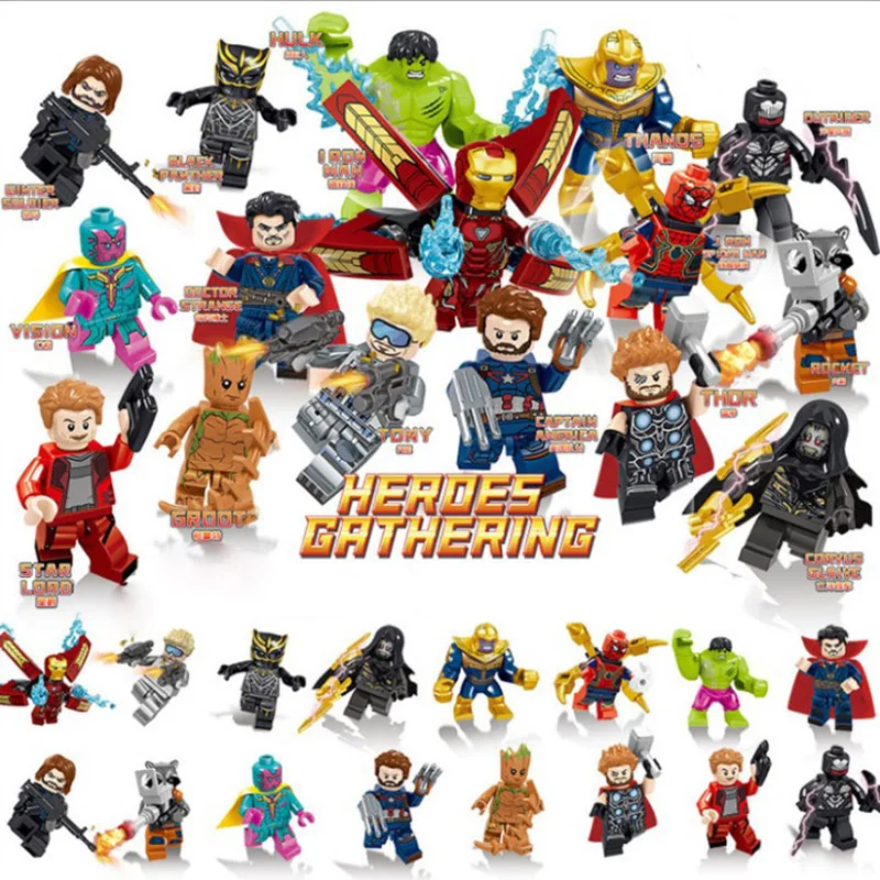 

2019 New Avengers 4 Endgame Figures Legoingly Captain Iron Spider man Thor Thanos Hulk Marvel Building Blocks Kids Toys