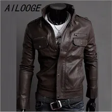 Ailooge классические Стиль Двигатель Велоспорт куртка из искусственной кожи Для мужчин тонкий мужской Двигатель куртка Для мужчин одежда HZ003