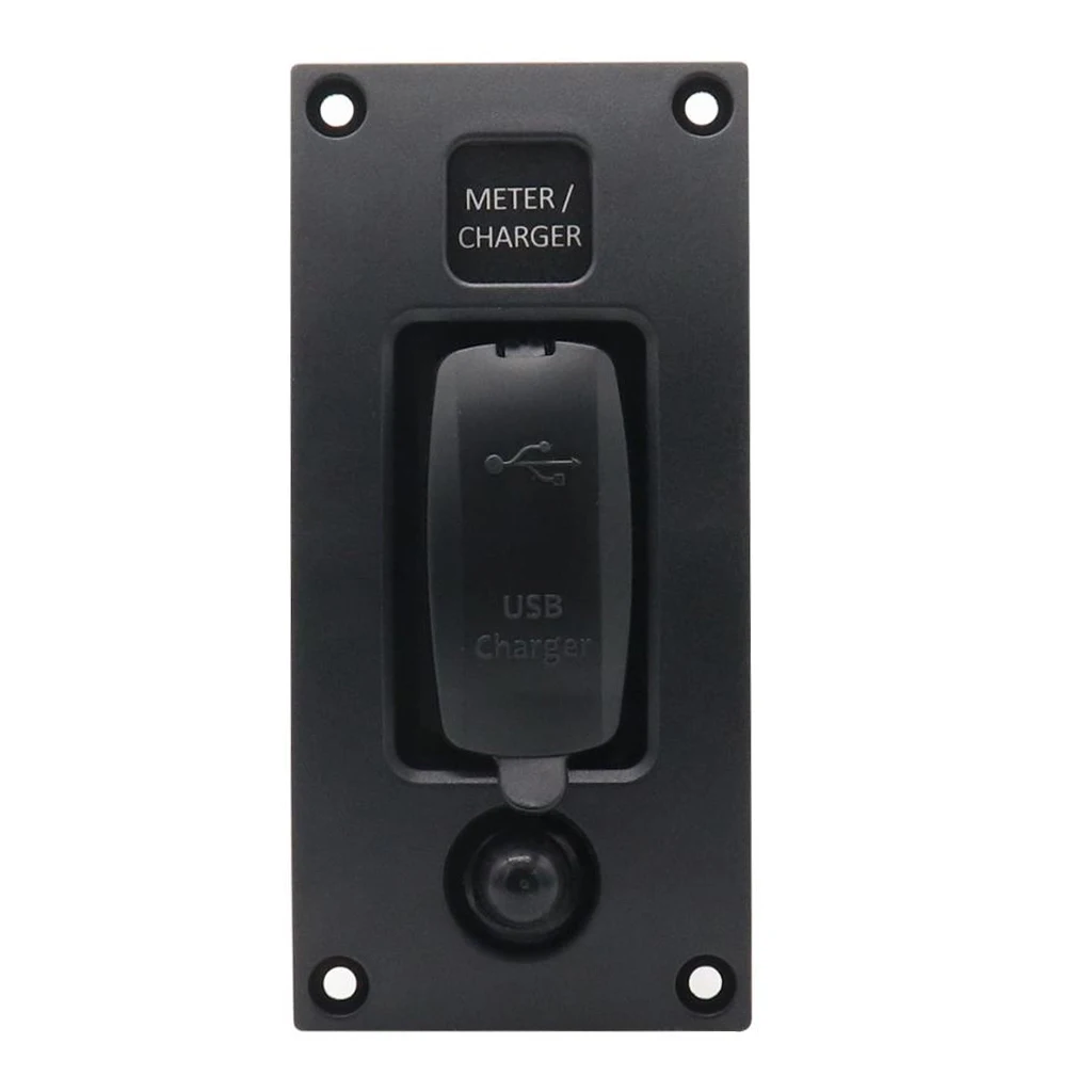 1 Pcs 5V 3.4A 1-Gang IP66 Waterproof Car Marine Boat LED Curved Dual USB Charger Panel For Smartphone Etc CE Certification