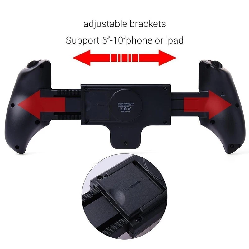 PG-9023 Wireless BT Gamepad Game Controller For Smartphone iOS Android iPad Stretch Holder Stand PG9023 Game Joystick (5)