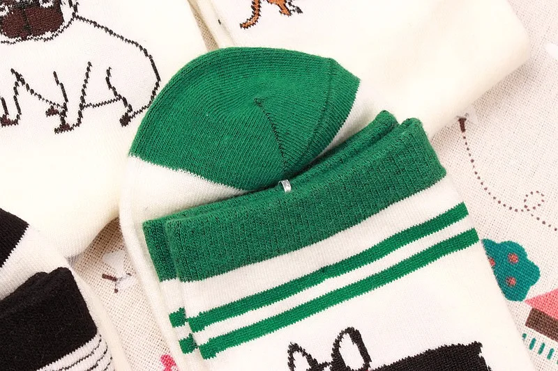 Японский Harajuku животных мультфильм Творческий Вышивка Собака Хаски Пудель мужчин Носки женщин Носки Короткие носки Мода Calcetines
