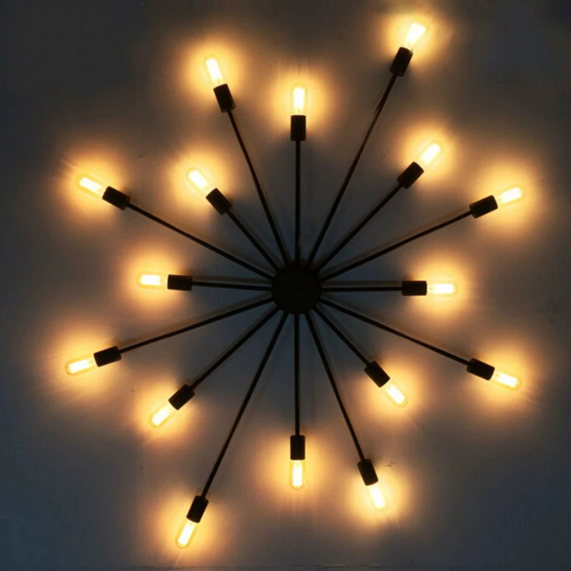 

Vintage Spider Ceiling Lights For Home Luminaire Wrought Iron Ceiling Lamp E27 Bulb Living Room Lamparas De Techo