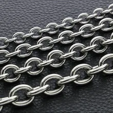 Fashion stainless steel non-weld thick wide cross chain ring interlocking chain large O-chain O-chain titanium steel hot sale