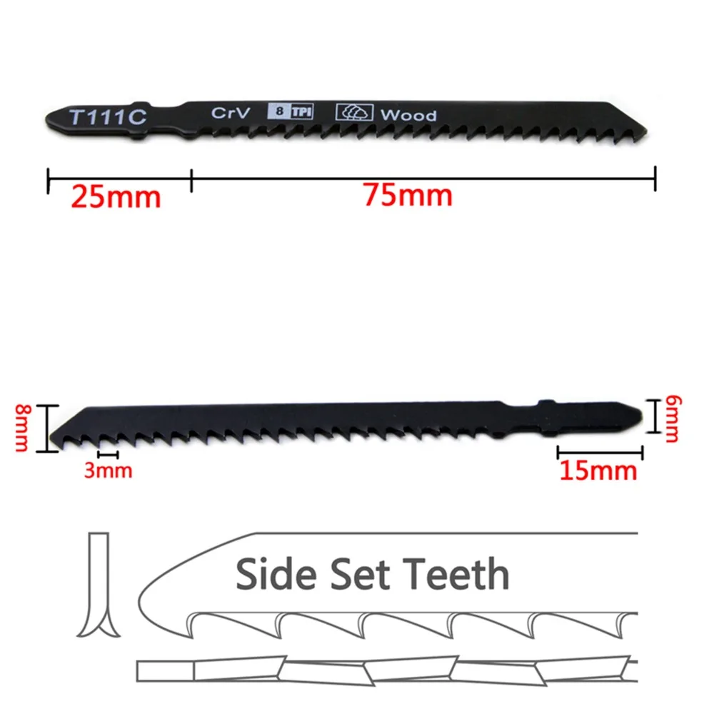 30 шт. T111C t-хвостовик фрезерованный и боковой набор зубов пильные диски для деревообработки лезвие для сабельной пилы Набор 4 дюйма 100 мм для Лобзики