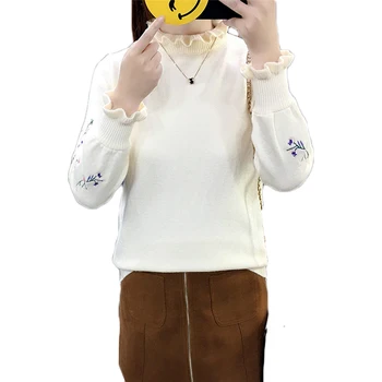 

Women Fashion Soft Winter Pullovers Sweater With Velvet Female Letter O neck Sweaters Tops Size XXL