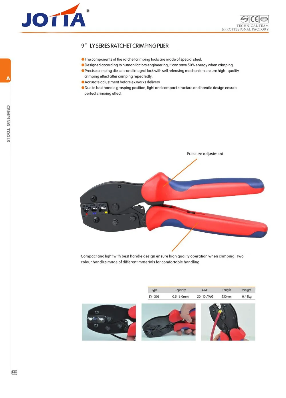 LY Ratchet Crimping Plier (Eur) 6A